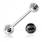 Barbell langue acier boule logo 100% Bitch