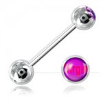 Barbell langue acier boule logo Virgin