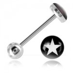 Barbell de langue acier logo �toile