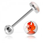 Barbell de langue acier logo Diablotin