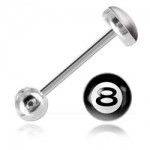 Barbell de langue acier logo 8 Pool