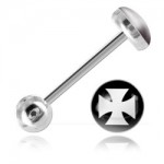 Barbell de langue acier logo Croix de Malte