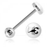 Barbell de langue acier logo Scorpion B