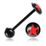 Barbell de langue BioSafe logo �toile Rouge