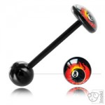 Barbell de langue bioplast logo 8 Pool enflamm�