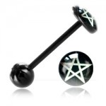Barbell de langue BioSafe logo Pentacle