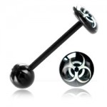 Barbell de langue BioSafe logo Bio Hazard