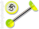 Barbell de langue logo acrylique Ohm