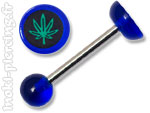 Barbell de langue logo acrylique Cannabis fond noir