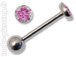 Barbell de langue Crystal Chic �toile rose