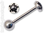 Barbell de langue Crystal Chic �toile noire