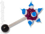 Barbell de langue Chardon fluo