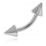 Barbell courbe acier avec pointes