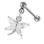 Bijou de tragus et cartilage Libellule cristal
