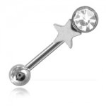 Micro barbell arcade acier �toile et strass