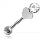 Micro barbell arcade acier Coeur et strass