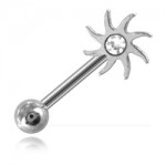 Micro barbell arcade acier Soleil et strass