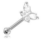 Micro barbell arcade acier Papillon en cristal