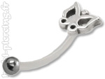 Micro barbell arcade Bioflex motif acier Papillon