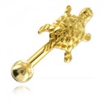 Micro barbell arcade plaqu� or Tortue