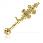 Micro barbell arcade plaqu� or Crocodile