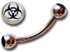 Micro barbell arcade acier logo Bio Hazard