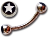 Micro barbell arcade acier logo �toile Blanche