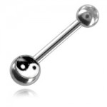 Micro barbell arcade acier logo Yin Yang