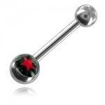 Micro barbell arcade acier logo �toile Rouge