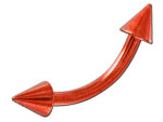 Micro barbell acier rouge courbe avec pointes