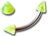 Micro barbell acier pointes fluos unies