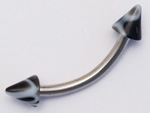 Micro barbell acier pointes fluos Marbre