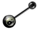Banane de nombril Acier Noir laser Yin Yang