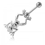 Piercing banane nombril acier Grenouille