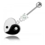 Banane de nombril acier Coeur Yin Yang