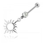 Banane de nombril acier Soleil tribal et strass