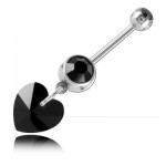 Banane de nombril acier double strass et Coeur