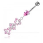 Banane de nombril argent articul�e Pendant Chic