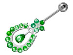 Piercing banane de nombril argent articul�e Couronne