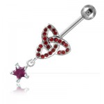 Piercing banane de nombril argent articul�e Entrelacs