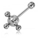 Piercing banane nombril acier Atome