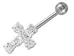 Banane de nombril argent Croix