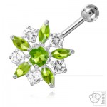 Banane de nombril argent Fleur �toile