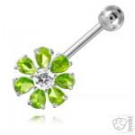 Banane de nombril argent Fleur