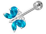 Banane de nombril argent mini Papillon