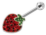 Banane de nombril argent Fraise