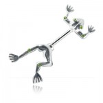 Piercing banane de nombril argent grenouille Passthru