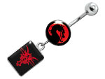 Banane de nombril acier logos Dragon Tribal