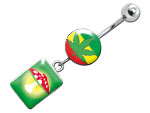 Banane de nombril acier logos Cannabis Mushroom