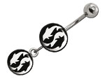 Banane de nombril acier logos Dauphins Yin Yang